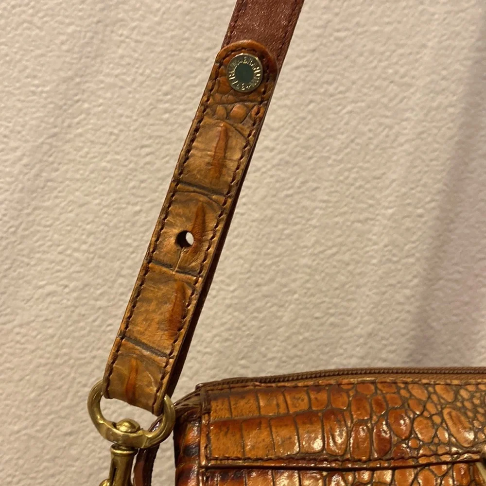 Brahmin satchel crossbody embossed croc handbag
